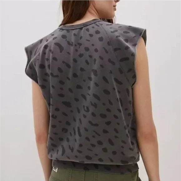 CLARE V Jaguar Print Sleeveless Sweatshirt - Picture 2 of 8